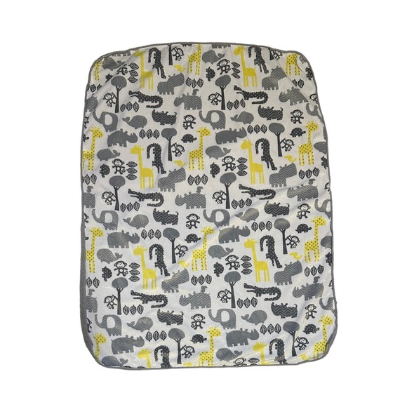 Circo Target Gray Yellow Jungle Zoo Safari Animals Baby Blanket Sherpa Lovey Kid - Picture 1 of 6